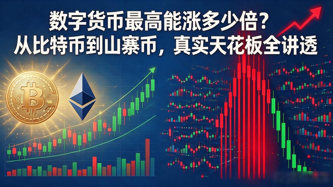 数字货币最高能涨多少倍？从比特币到山寨币，真实天花板全讲透