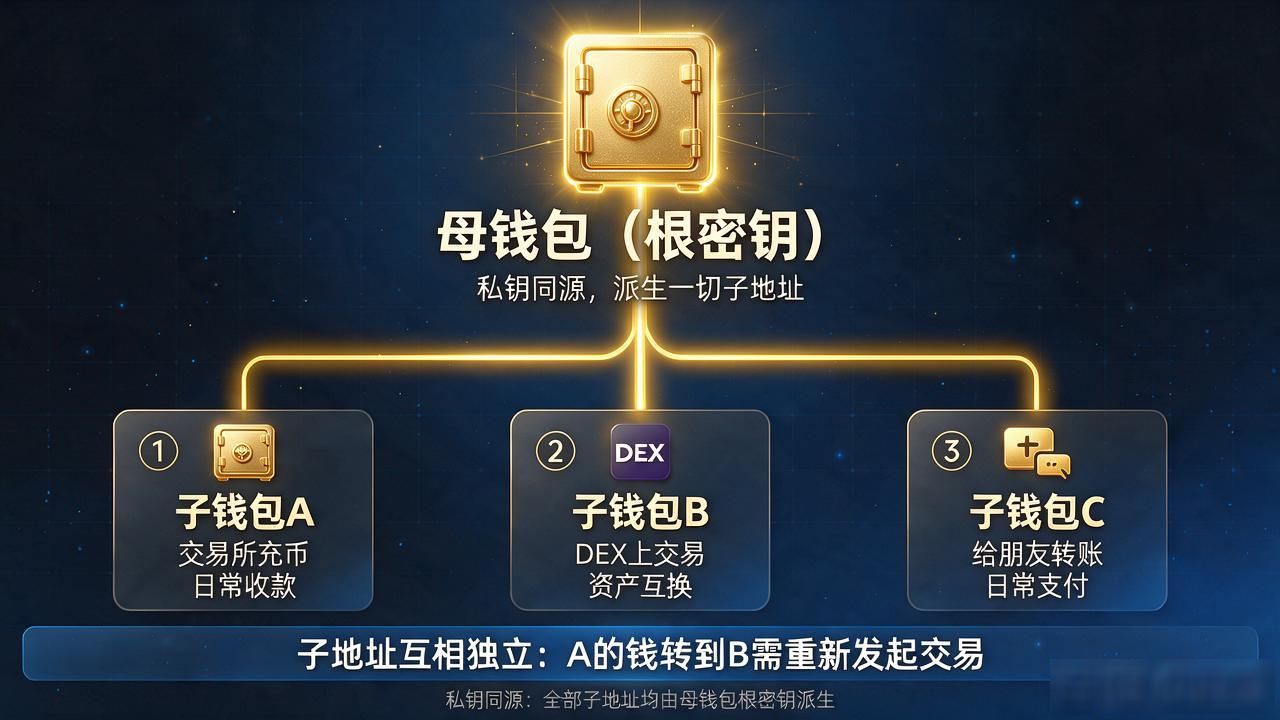 玩数字货币必懂：母子钱包到底啥关系，一篇给你讲明白