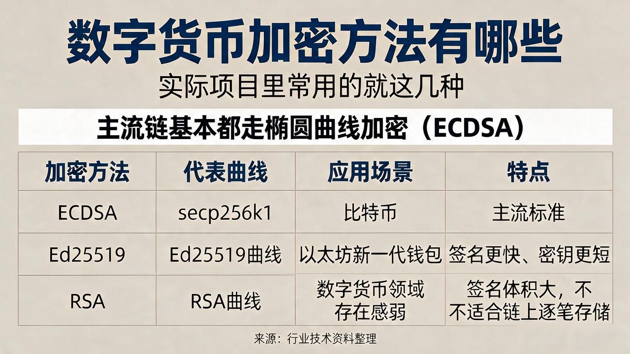 数字货币加密方法有哪些，实际项目里常用的就这几种