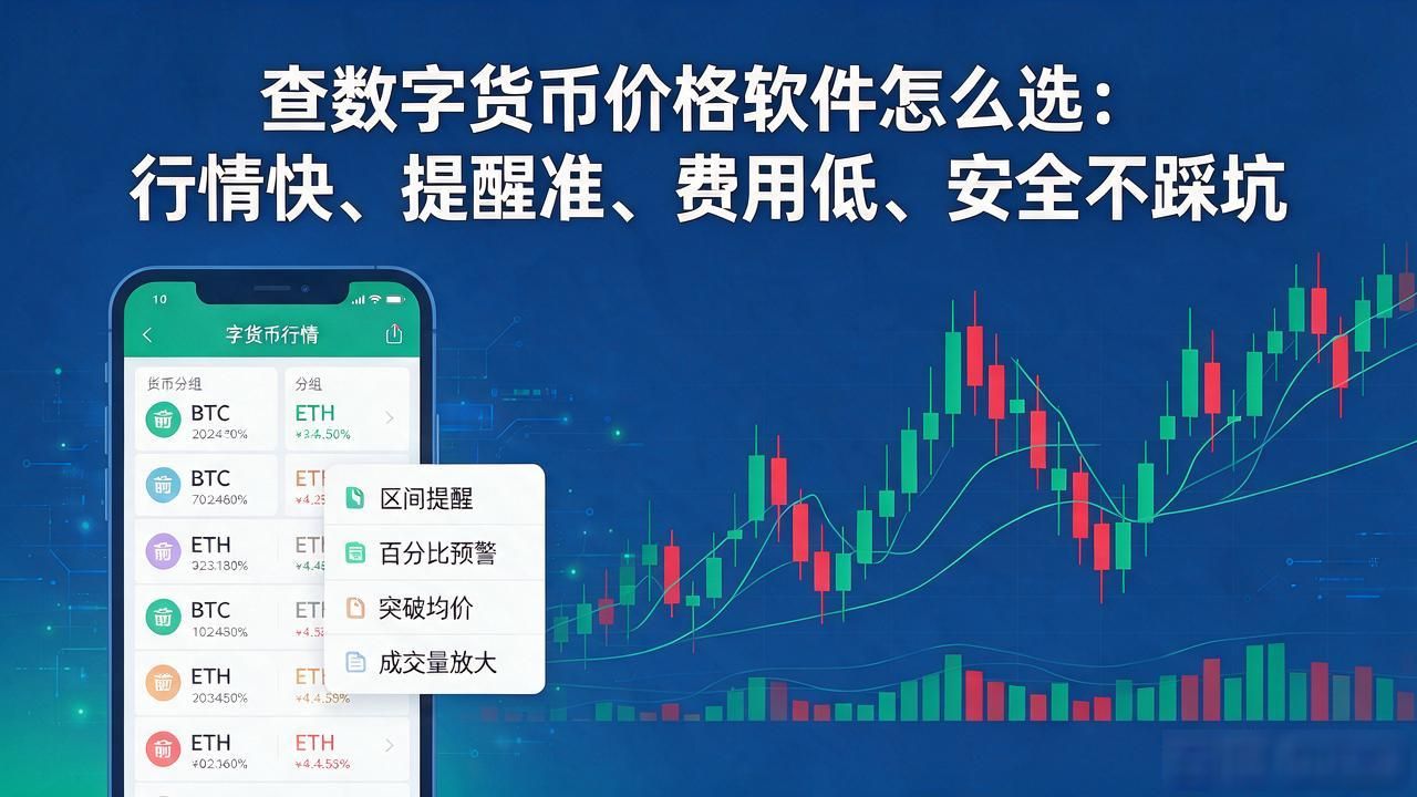 查数字货币价格软件怎么选：行情快、提醒准、费用低、安全不踩坑