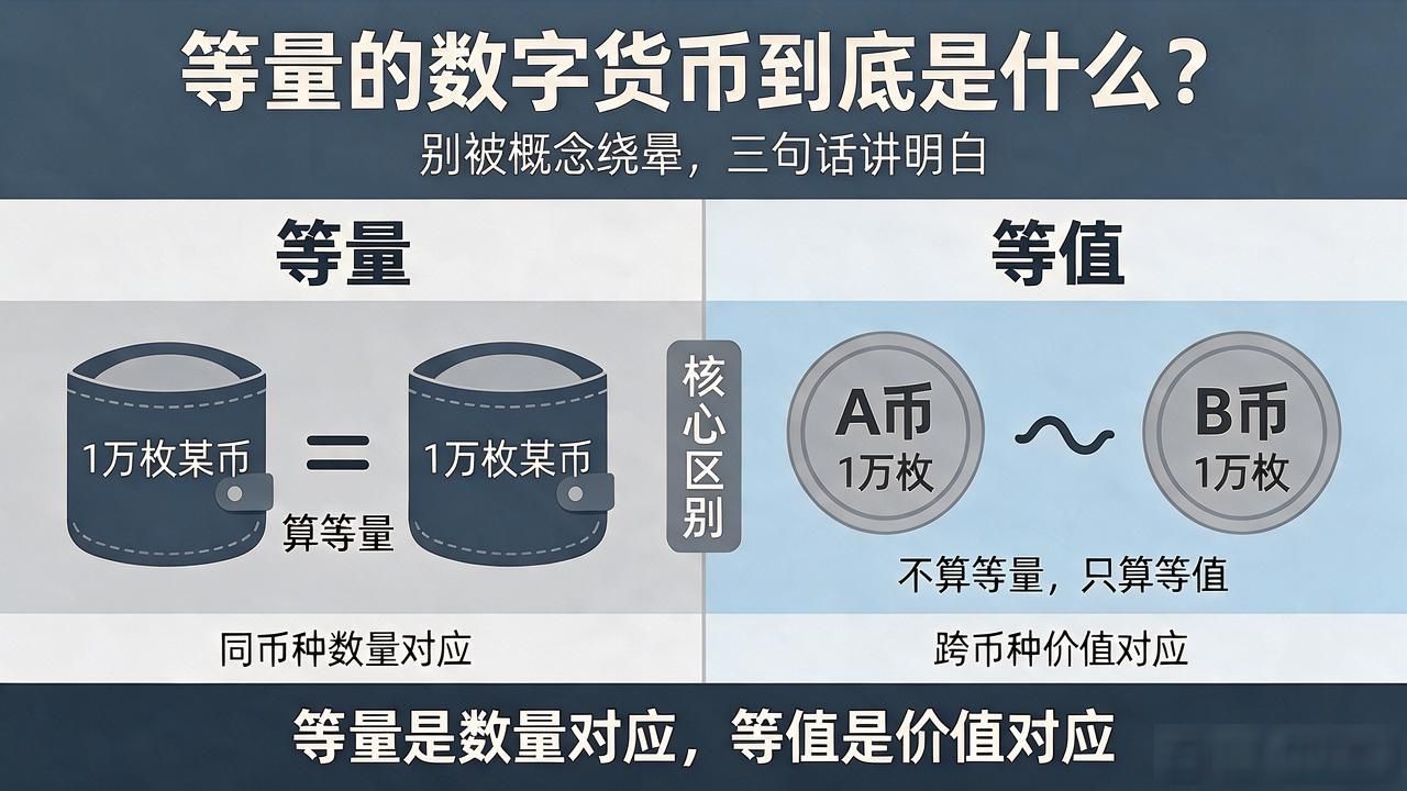 等量的数字货币到底是什么？别被概念绕晕，三句话讲明白