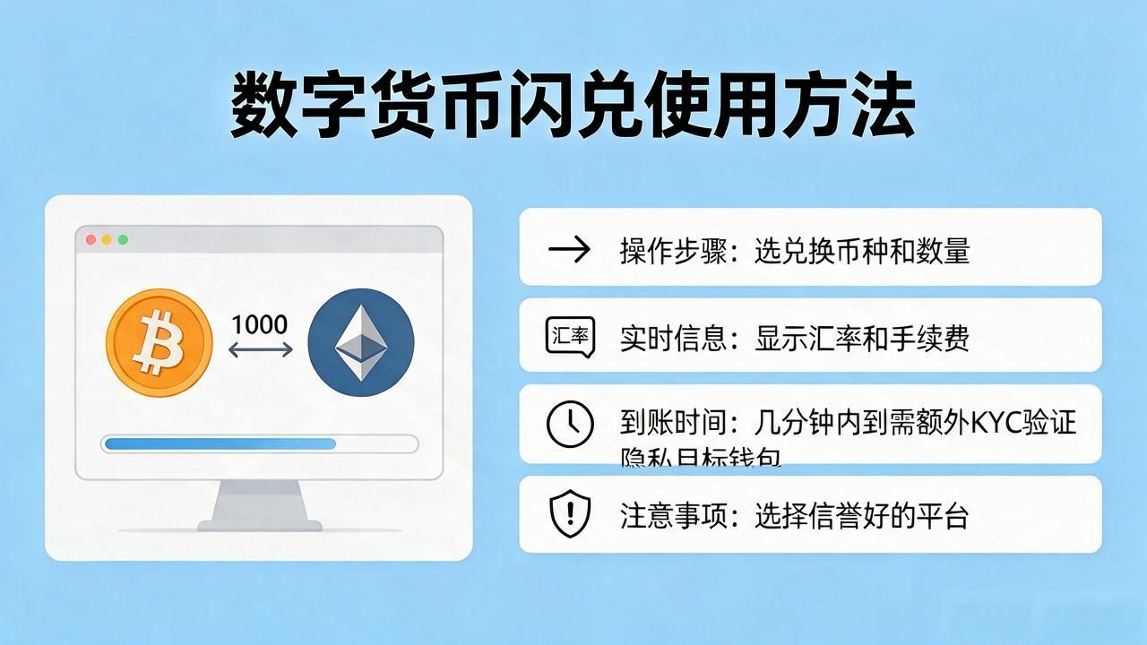 数字货币闪兑怎么用 一分钟快速换币